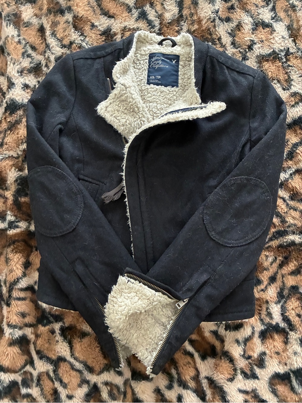 American Eagle Sherpa Lined Moto Jacket